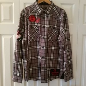 Parish Nation Men’s Plaid Flannel Button Down Shirt Long Sleeve Size XL